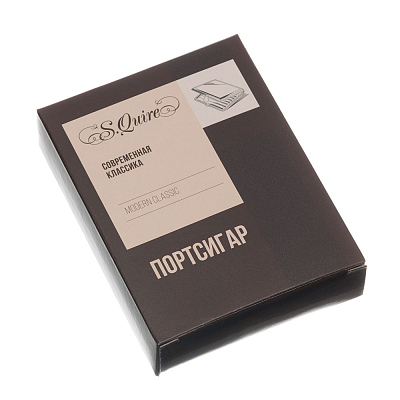 Портсигар S.Quire, сталь+искусственная кожа, бронзово-серый цвет с рисунком, 74*95*18 мм