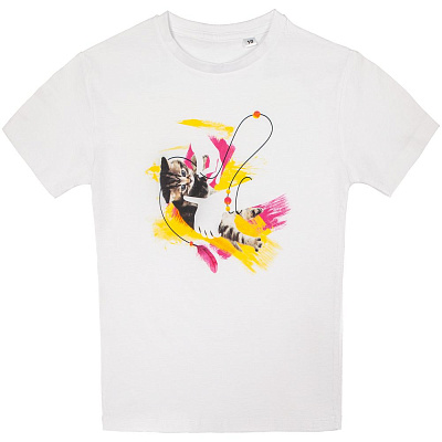 Футболка детская «Обними кота», белая (Белый)