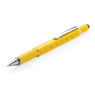 Многофункциональная ручка 5 в 1 (Желтый;)