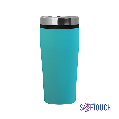 Термостакан "Европа", покрытие soft touch, 0,5 л., синий, бирюзовый