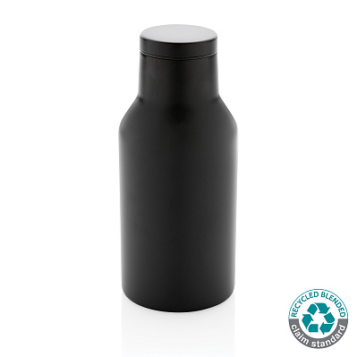 Вакуумная бутылка из переработанной нержавеющей стали (стандарт RCS), 300 мл (Черный;)