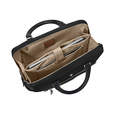 Портфель VICTORINOX Victoria Signature Briefcase, черный, нейлон/кожа, 42x13x30 см, 13 л