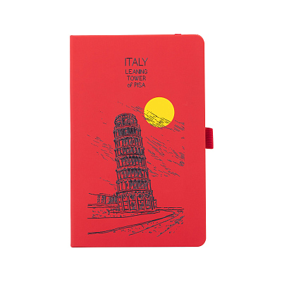 Блокнот "Парма_Torre Pisa", формат А5, красный