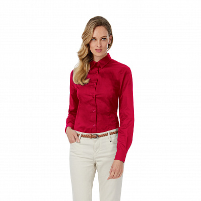 Рубашка женская с длинным рукавом Sharp LSL/women  (Темно-красный)