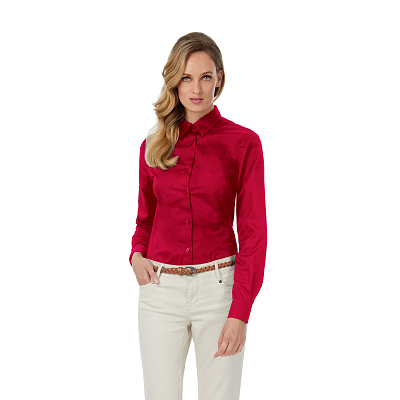 Рубашка женская с длинным рукавом Sharp LSL/women, темно-красный
