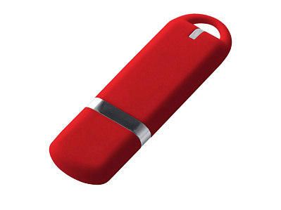 USB 2.0- флешка на 512 Мб, soft-touch (Красный)