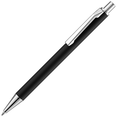 Ручка шариковая Lobby Soft Touch Chrome, черная (Черный)