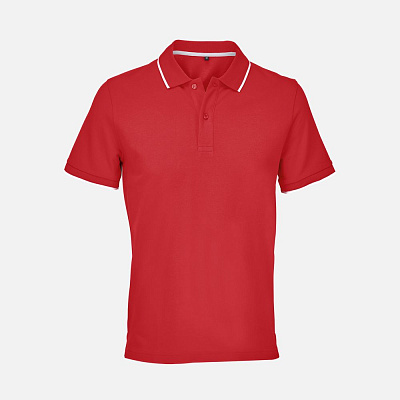 Рубашка поло унисекс Palermo, красная с белым (Красный)