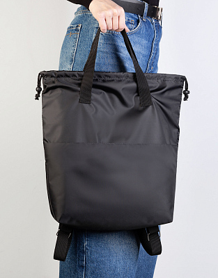 Сумка-рюкзак "Carry", серый с бирюзовым, черный