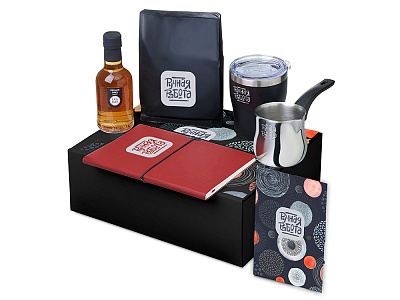 Подарочный набор Re:y. Routine с туркой, термокружкой и кофе (Красный)