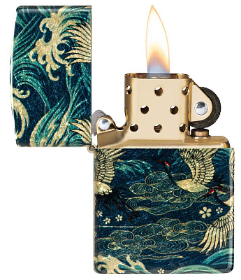 Зажигалка ZIPPO Eastern с покрытием 540 Tumbled Brass, латунь/сталь, зеленая, 38x13x57 мм