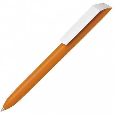 Ручка шариковая FLOW PURE с белым клипом (Оранжевый)