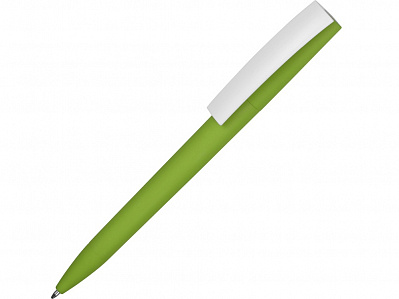 Ручка пластиковая soft-touch шариковая Zorro (Зеленое яблоко/белый)
