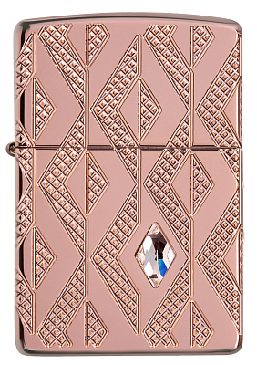 Зажигалка ZIPPO Armor® Geometric с покрытием Rose Gold, латунь/сталь, розовое золото, 38x13x57 мм