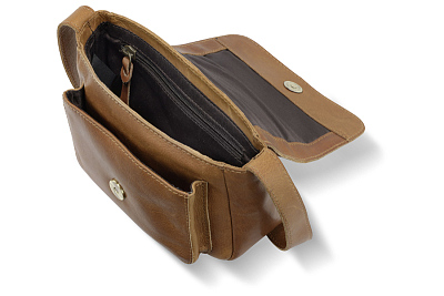 Сумка через плечо KLONDIKE RUSH «Monika», натуральная кожа в коньячном цвете, 20 х 15,5 х 8 см