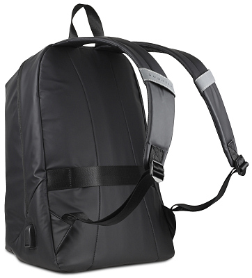 Рюкзак BUGATTI Blanc 15'', чёрный, тарпаулин/полиэстер, 32х15,5х45 см