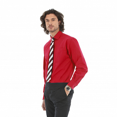Рубашка мужская с длинным рукавом Heritage LSL/men  (Темно-красный)