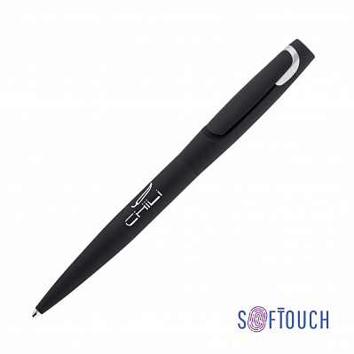 Ручка шариковая "Saturn" покрытие soft touch  (Черный с серебристым)