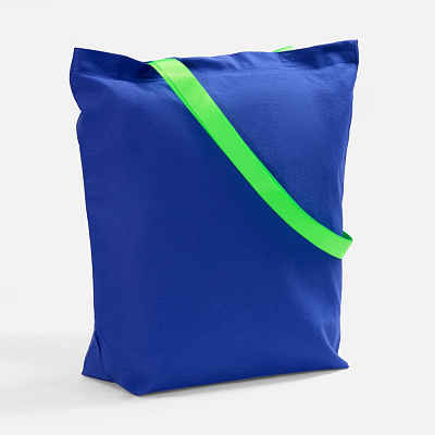 Шопер B5  с зелеными ручками (Синий)