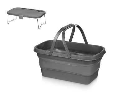 Складная корзинка для пикника со столиком Flod (Темно-серый)