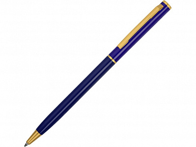 Ручка металлическая шариковая Жако с серебристой подложкой (Темно-синий)