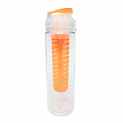 Бутылка для воды "Fruits" 700 мл с емкостью для фруктов  (Оранжевый)