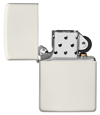 Зажигалка ZIPPO Classic с покрытием Glow In The Dark, латунь/сталь, белая, матовая, 38x13x57 мм