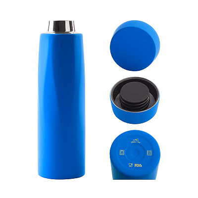 Термос "Calypso" 500 мл, покрытие soft touch, коробка, синий