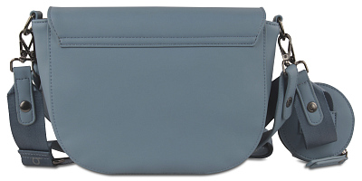 Сумка наплечная женская BUGATTI Almata, с кошельком, голубая, полиуретан, 27х6х18,5 см