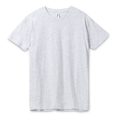 Футболка унисекс Regent 150, черная (Серый меланж)