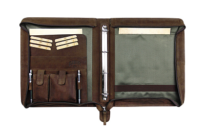 Папка для документов KLONDIKE «Ben», натуральная кожа в темно-коричневом цвете, 33 х 22,5 х 2,5 см