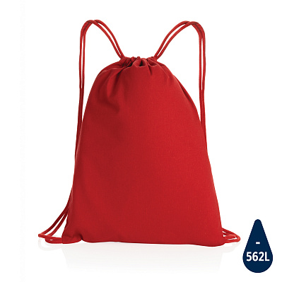 Рюкзак на шнурке Impact из переработанного хлопка AWARE™, 145 г (Красный;)