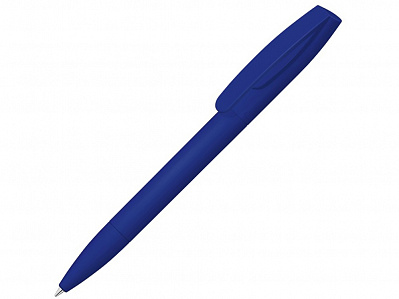 Ручка шариковая пластиковая Coral Gum , soft-touch (Темно-синий)