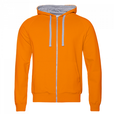 Толстовка мужская STAN с капюшоном на молнии футер без начёса 260, 61 (Оранжевый)