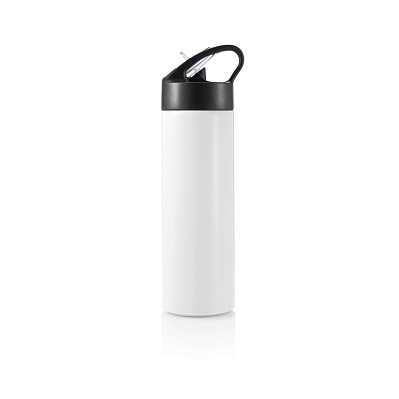 Спортивная бутылка для воды с трубочкой, 500 мл (Белый;)