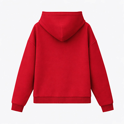 Худи релакс унисекс Баланс, с начесом, красный, размер XS/S