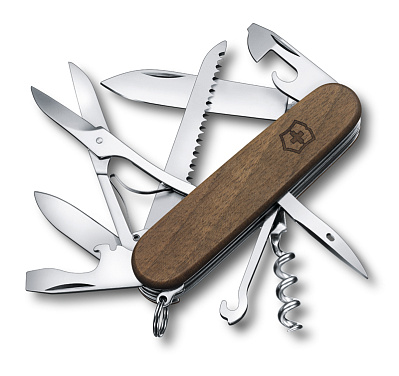 Нож перочинный VICTORINOX Huntsman, 91 мм, 13 функций, рукоять из орехового дерева (Коричневый)