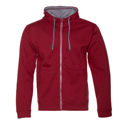 Толстовка мужская STAN с капюшоном на молнии сэндвич 320, 18 (Бордовый меланж)