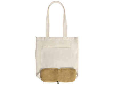 Складная сумка Jute из хлопка и джута с карманом