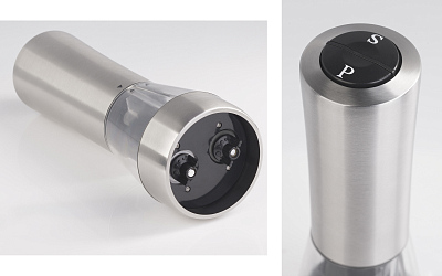 Электрическая мельница "Salt&Pepper" для специй двойная, стальной серый