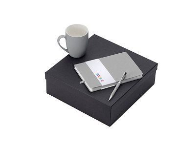 Подарочный набор COLOR IT с блокнотом, металлической ручкой и кружкой (Серый)