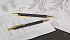 Набор "Ray" (ручка+карандаш), покрытие soft touch, черный с золотом - Фото 2