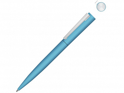 Ручка шариковая металлическая Brush Gum, soft-touch (Голубой)