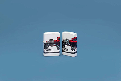 Зажигалка ZIPPO Hot Rod Design с покрытием 540 Matte, латунь/сталь, белая, матовая, 38x13x57 мм