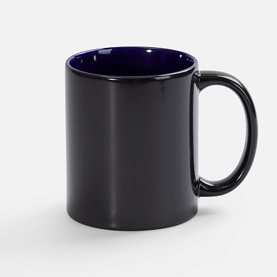 Кружка-хамелеон On Display, глянцевая, черная с синим (Синий)