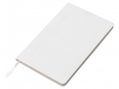 Блокнот А5 Magnet soft-touch с магнитным держателем для ручки (Белый)
