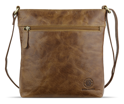 Сумка через плечо KLONDIKE MOUNTAIN «May», натуральная кожа в коньячном цвете, 24 x 26 x 6 см