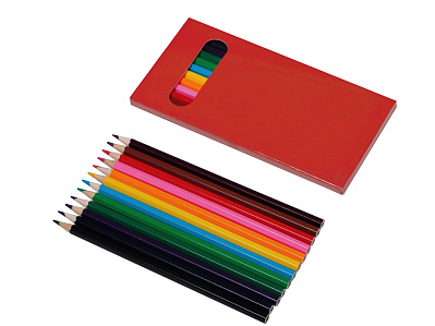 Набор из 12 шестигранных цветных карандашей Hakuna Matata (Упаковка- красный, карандаши- разноцветный)