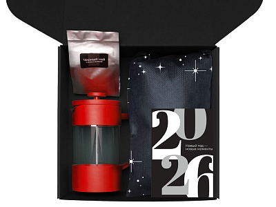 Подарочный набор Re:Together с френчпрессом, кружками и дженгой