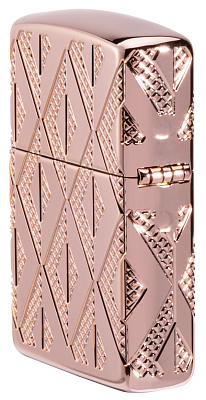 Зажигалка ZIPPO Armor® Geometric с покрытием Rose Gold, латунь/сталь, розовое золото, 38x13x57 мм
